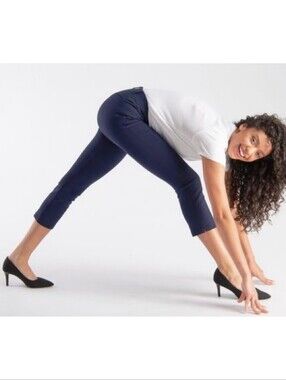 Betabrand Classic Crop Yoga Dress Pants Navy W0249-NY Size S